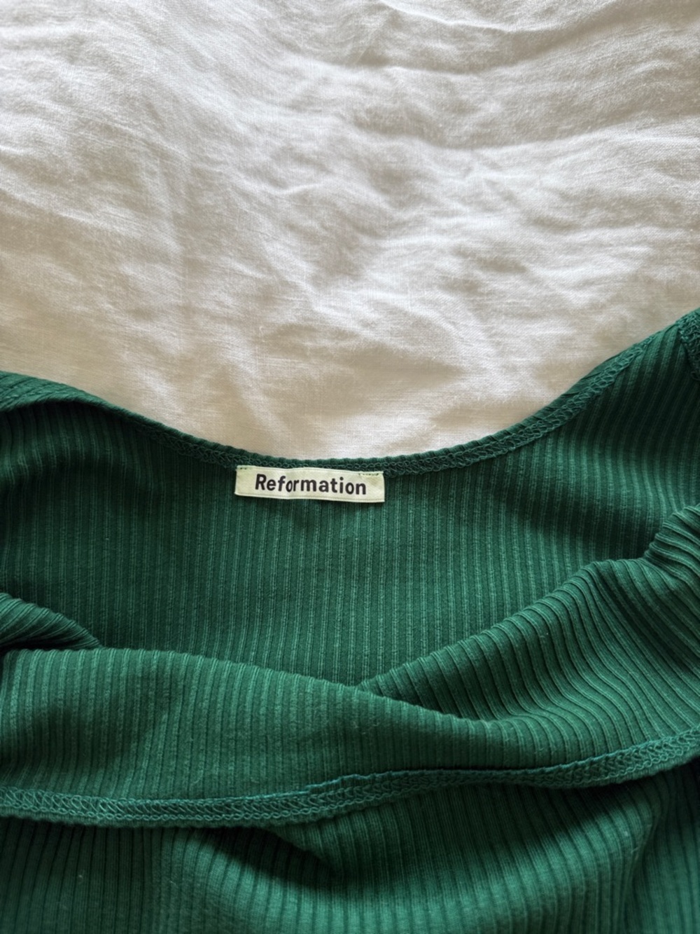 Reformation Dark Green Ribbed Tank - Picture 3 of 4